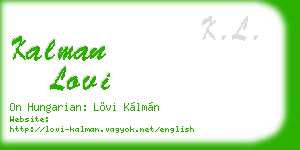 kalman lovi business card